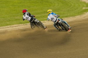 Unknown rider overcomes the track